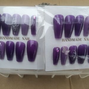 Purple Handmade Press-On Nails